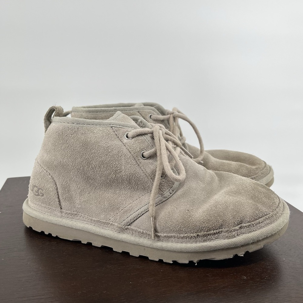 UGG Neumel Gray Suede Sheepskin Ankle Boots Womens Size 9 Booties Shoes Lined